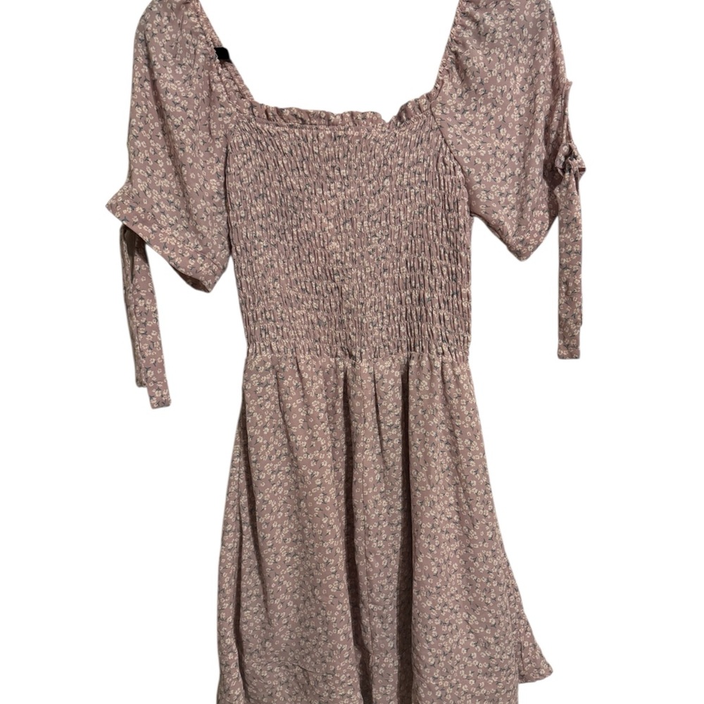 NWT Floral Button-Down Dress with Tie Sleeves SMALL    #CL - Picture 6 of 10